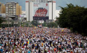 Opposition supporters take part in a rally against Venezuela's President Nicolas Maduro's government in Caracas