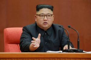 North Korean leader Kim Jong Un speaks during the Second Plenum of the 7th Central Committee of the Workers' Party of Korea (WPK) at the Kumsusan Palace of the Sun, in this undated photo released by North Korea's Korean Central News Agency (KCNA) in Pyongyang October 8, 2017. KCNA/via REUTERS.