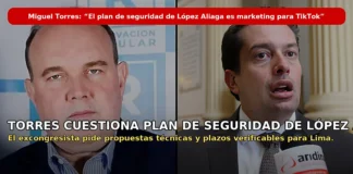 Miguel Torres: “El plan de seguridad de López Aliaga es marketing para TikTok”