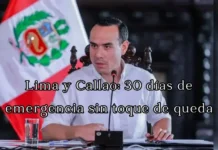 Lima y Callao: 30 días de emergencia sin toque de queda