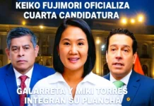 Keiko Fujimori oficializa su cuarta candidatura: Galarreta y Miki Torres integran su plancha