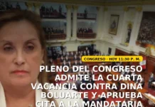 Pleno del Congreso admite la cuarta vacancia contra Dina Boluarte y aprueba cita a la mandataria hoy a las 11:30 p. m.