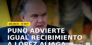 Puno advierte igual recibimiento a López Aliaga tras rechazo a Phillip Butters