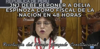 JNJ debe reponer a Delia Espinoza como fiscal de la Nación en 48 horas