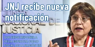JNJ recibe nueva notificación que exige reponer a Delia Espinoza como fiscal de la Nación en dos días