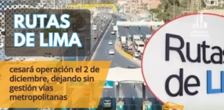 Rutas de Lima cesará operación el 2 de diciembre, dejando sin gestión vías metropolitanas