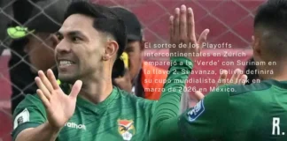 Bolivia enfrentará a Surinam en el repechaje rumbo al Mundial 2026