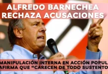 Alfredo Barnechea rechaza acusaciones de manipulación interna en Acción Popular y afirma que “carecen de todo sustento”