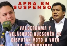 APRA en suspenso: Valderrama y Velásquez Quesquén se disputan voto a voto la candidatura presidencial
