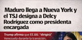 Maduro llega a Nueva York y el TSJ designa a Delcy Rodríguez como presidenta encargada