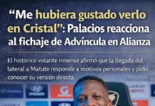 “Me hubiera gustado verlo en Cristal”: Palacios reacciona al fichaje de Advíncula en Alianza
