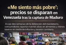 “Me siento más pobre”: precios se disparan en Venezuela tras la captura de Maduro