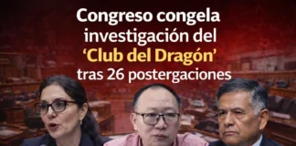 Congreso mantiene congelada la investigación del “Club del Dragón” tras 26 postergaciones
