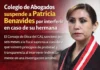 Colegio de Abogados suspende a Patricia Benavides por interferir en caso de su hermana