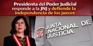 Presidenta del Poder Judicial responde a la JNJ y defiende la independencia de los jueces