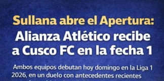 Sullana abre el Apertura: Alianza Atlético recibe a Cusco FC en la fecha 1