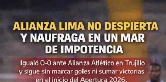 Alianza Lima sigue sin gol y sin triunfo en el arranque del torneo (VIDEO)