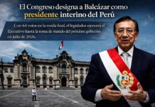 El Congreso designa a Balcázar como presidente interino del Perú