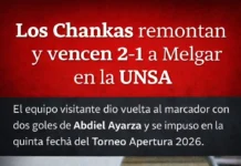 Los Chankas remontan y vencen 2-1 a Melgar en la UNSA