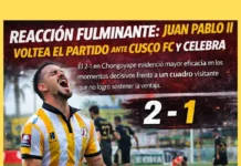 Reacción fulminante: Juan Pablo II voltea el partido ante Cusco FC y celebra (VIDEO)