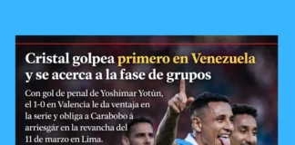 Cristal pega primero en Venezuela y queda a un paso de la fase de grupos