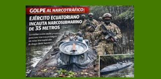 Golpe al narcotráfico: ejército ecuatoriano incauta narcosubmarino de 35 metros