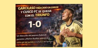 Garcilaso paga caro un error y Cusco FC se queda con el triunfo (VIDEO)