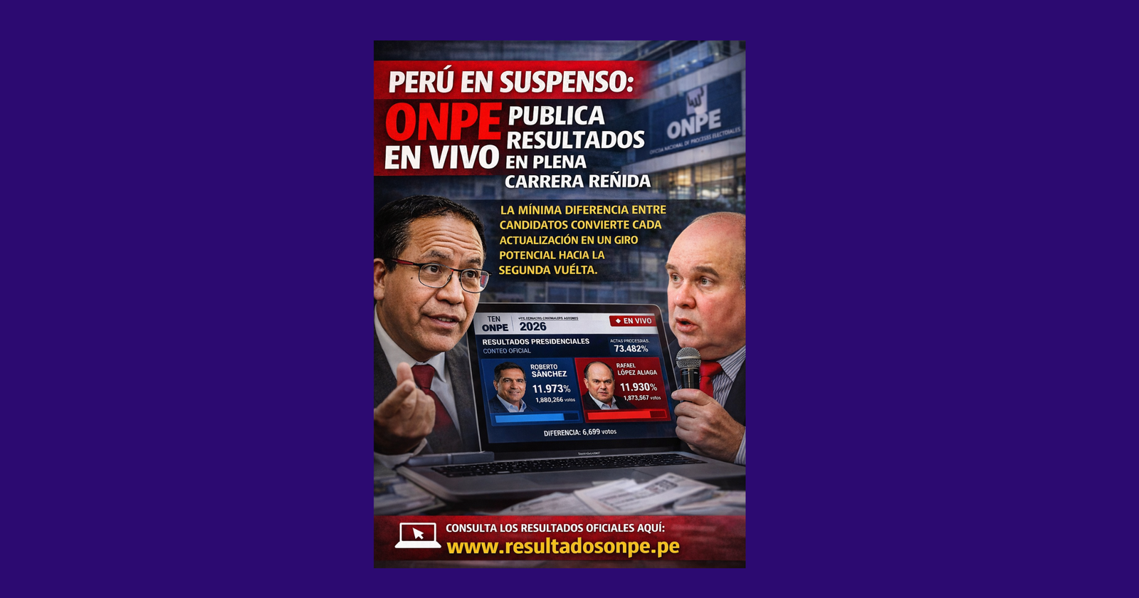 ONPE habilita plataforma oficial con resultados en tiempo real de Elecciones 2026