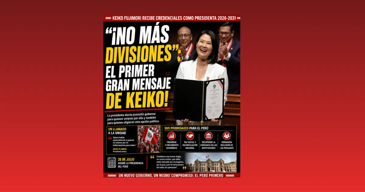 ¡»NO MÁS DIVISIONES»: EL PRIMER GRAN MENSAJE DE KEIKO!