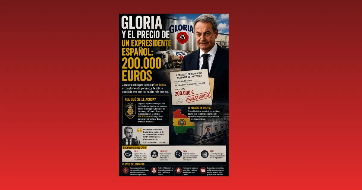 GLORIA Y EL PRECIO DE UN EXPRESIDENTE ESPAÑOL: 200.000 EUROS