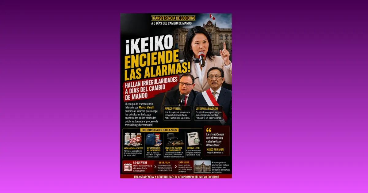 ¡KEIKO ENCIENDE LAS ALARMAS! HALLAN IRREGULARIDADES A DÍAS DEL CAMBIO DE MANDO