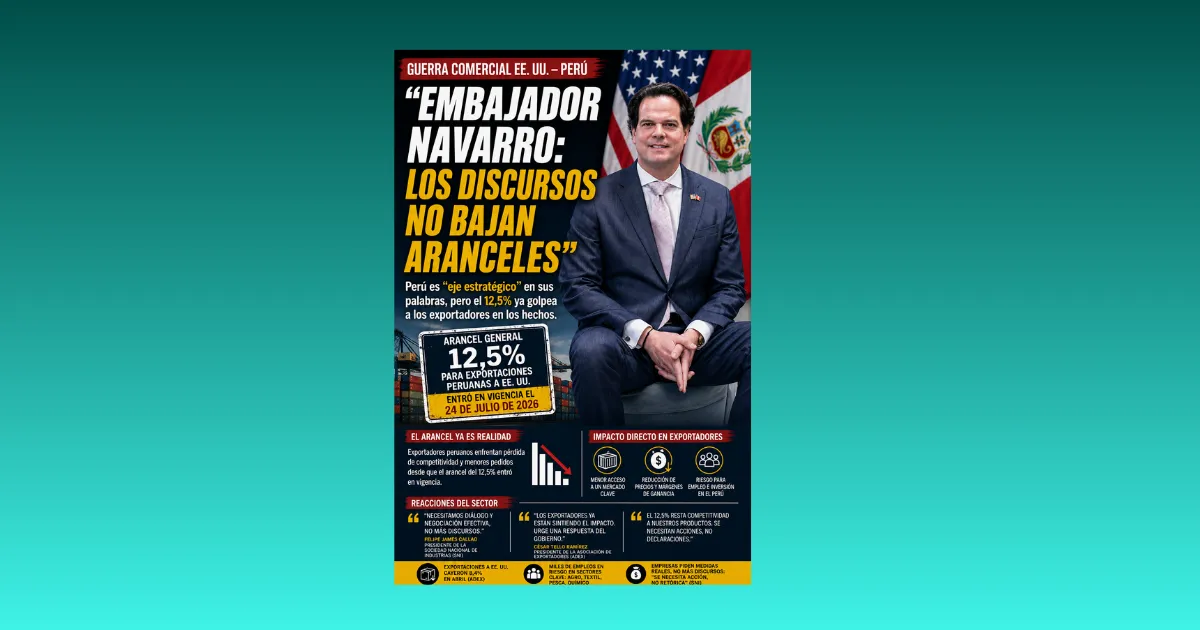 «EMBAJADOR NAVARRO: LOS DISCURSOS NO BAJAN ARANCELES»